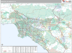 Greater Los Angeles Metro Area Digital Map Premium Style